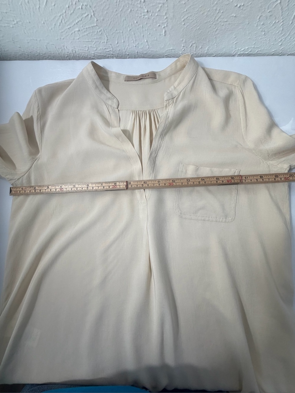 Chocolate Women’s Ivory Cream Cotton Tunic Blouse Size 44 - Picture 6 of 7